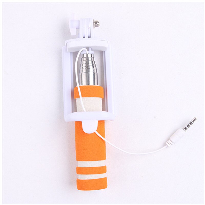 Schattige mini spons opvouwbare selfie stick uitschuifbare mobiele telefoon camera monopod portret handheld voor iphone 6 6s plus 5 5s se 5