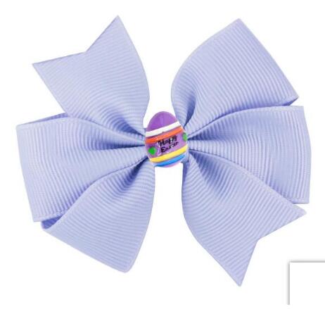60pcs/ 3.5" Easter Day Eggs Hair Bows for Girls Solid Ribbon Easter Eggs Bowknot Hair Clip Kids Hairgrips Hair Accessories