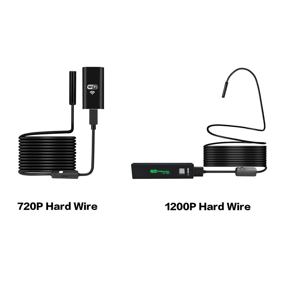 HD Wifi Endoscope Camera Mini Waterproof Hard Cable Inspection Camera 8mm USB Endoscope Borescope IOS Endoscope For Iphone