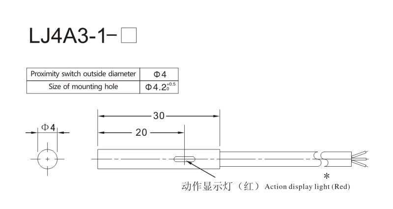 M4 1mm Cylinder Inductive Proximity Sensor Switch LJ4A3-1-Z/BX/AX/BY/AY 3-wire PNP/NPN NO NC DC6~36V