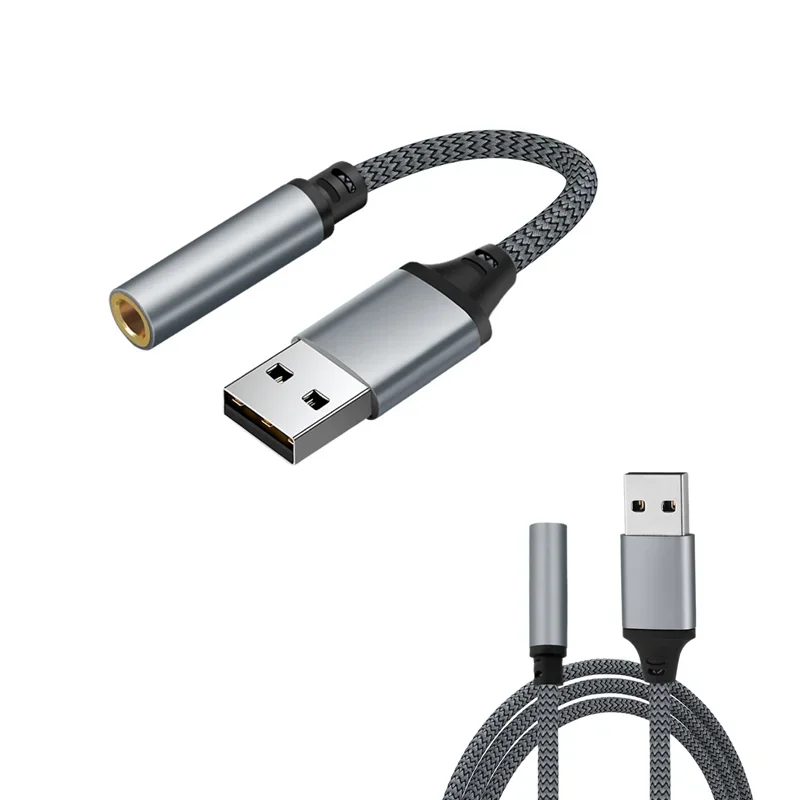 USB naar 3,5 mm jack audio-adapter USB A naar 3,5 mm audiokabel USB naar audio jack-adapter hoofdtelefoon converter voor pc-laptop