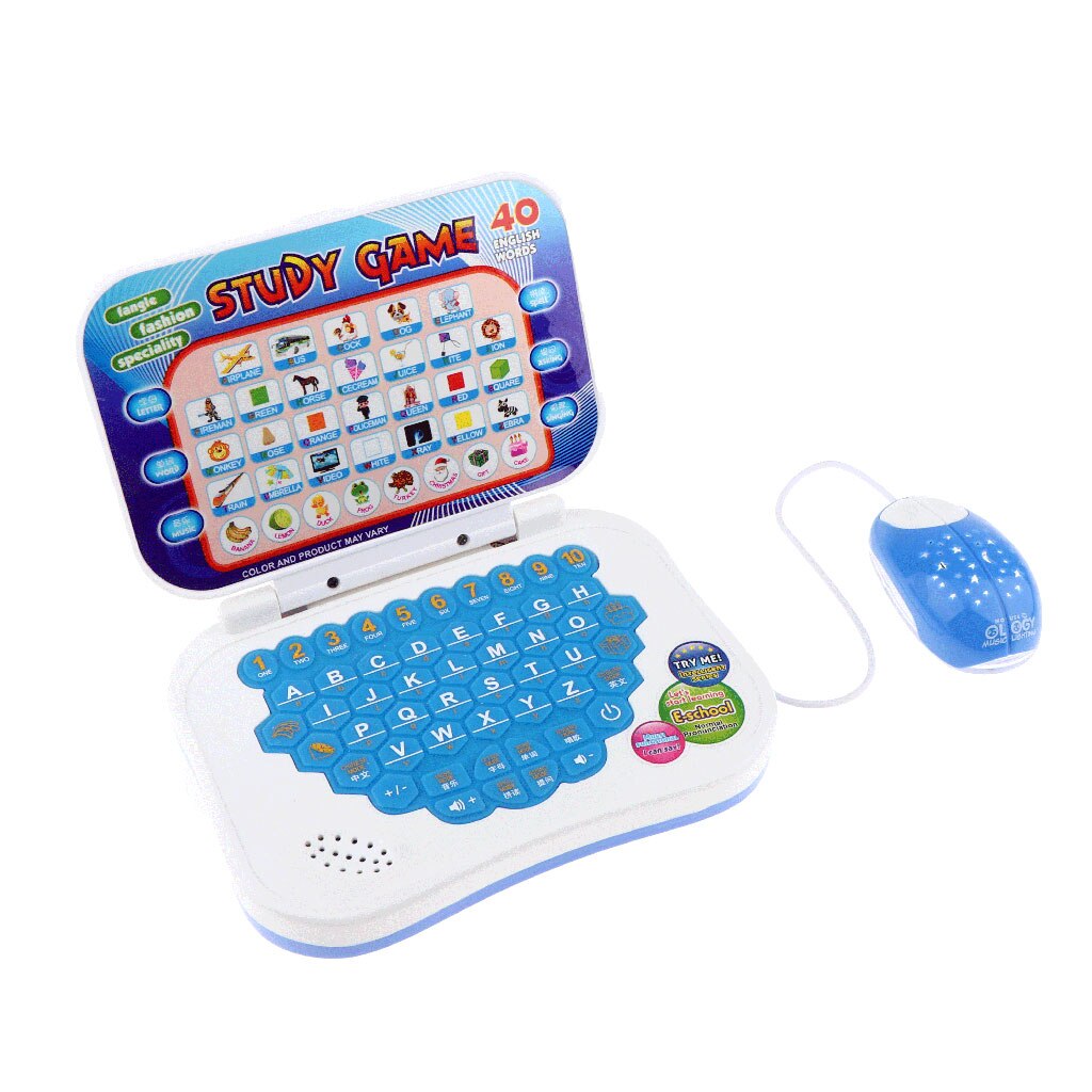 Cartoon Folding Chinese and English Bilingual Education Learning Machine Kids Laptop Toys Baby Electronic Toy For Children