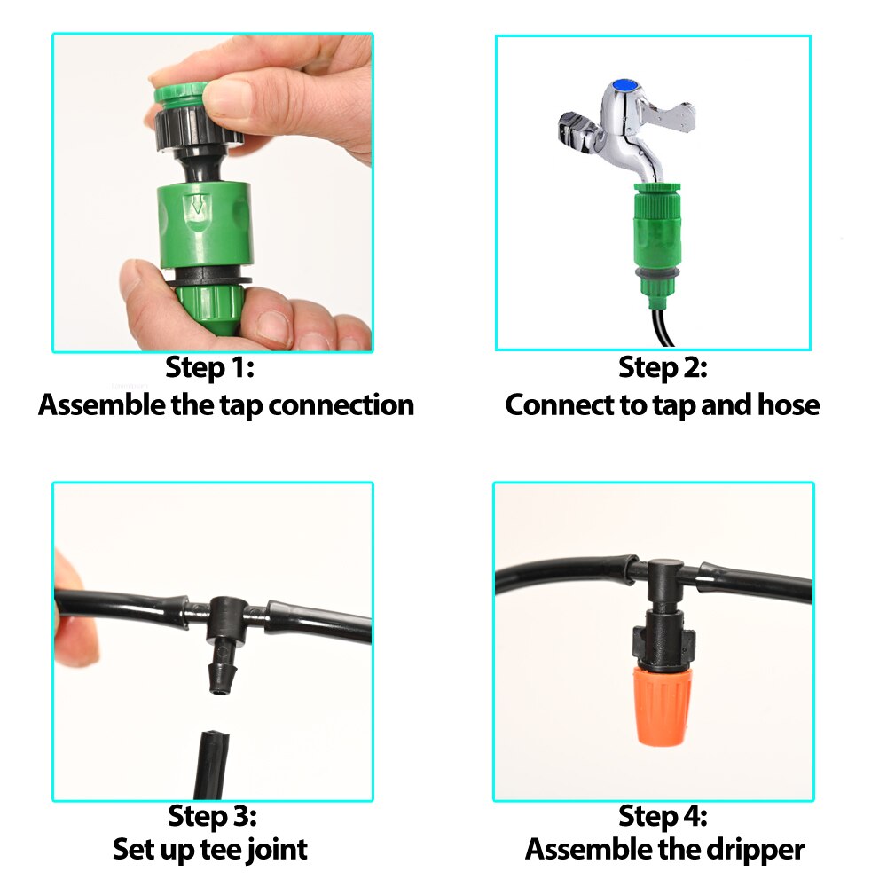 5M Hose Drip Irrigation System Misting System Watering Set Garden Plant Watering Watering System Drip Watering System