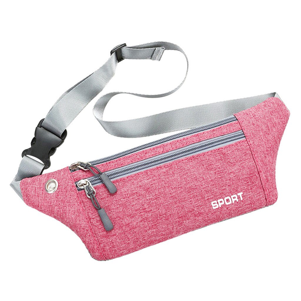 Riñonera para deporte al aire libre con bolsillos multifunción Unisex, riñoneras con cinturón para Mujer y hombre, Bolsas #25: Pink