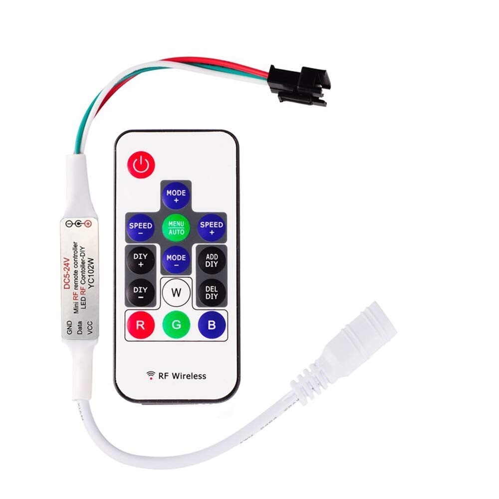 WS2811 En WS2812B DC5-12V 14Keys Draadloze Rf Led Rgb Controller 300 Soorten Veranderingen Digitale Kleur Led Licht Pixel strip Module