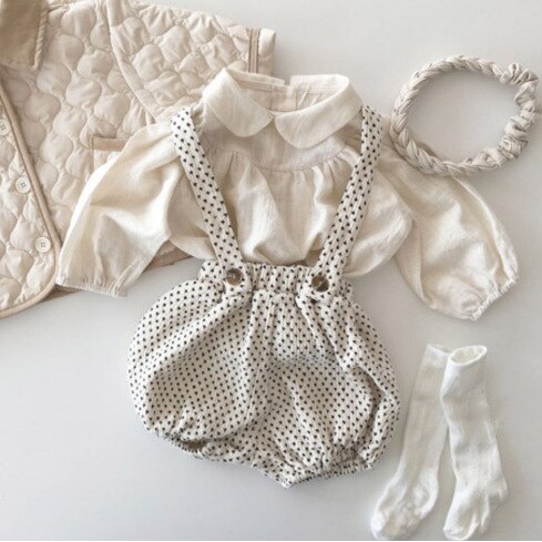 Herbst Neue Baby Overalls Dot Print Einfache Lose Baumwolle Casual Hosen Jungen Mädchen Overall Kinder Overalls