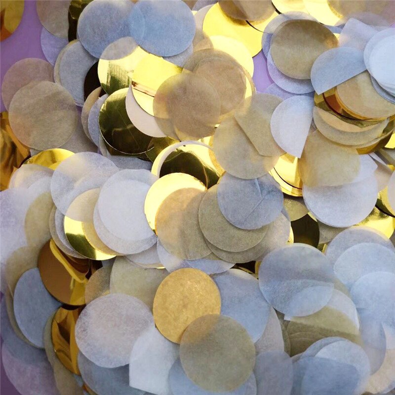 10g/pack 2.5cm Round Tissue Paper Confetti Mix Color For Birthday Party Wedding Decoration Clear Bubble Balloons Filler Confetti