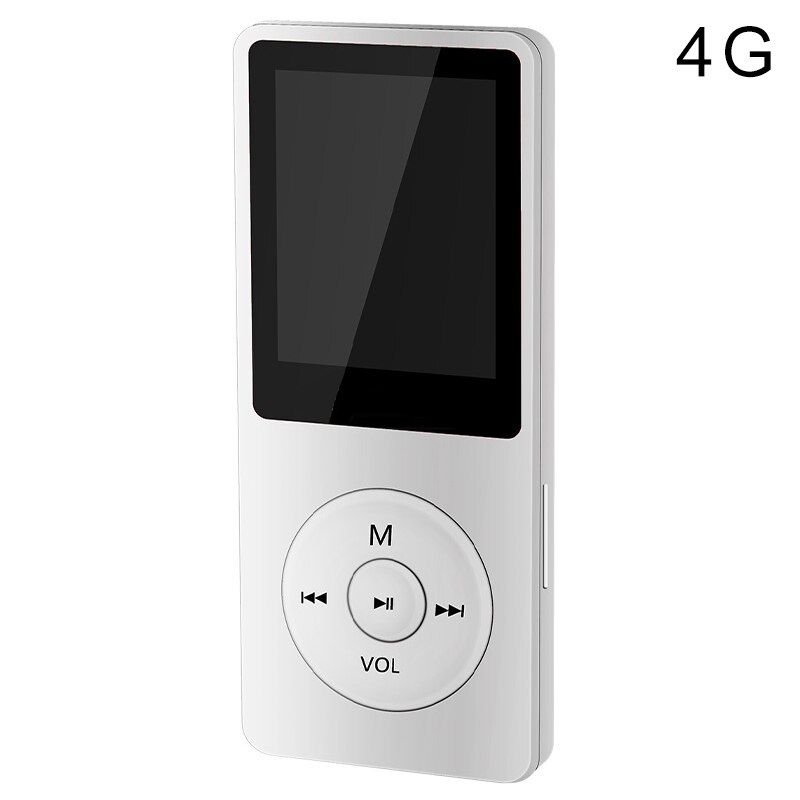 70 Hours Playback MP3 MP4 Lossless Sound Portable Music Player FM Recorder Noise Cancelling: White / 4GB