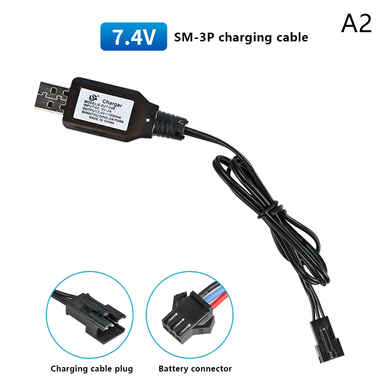 74V 37V X2 Ladegerät SM2P 3P SM4P umkehren XH3P 4P Liion Batterie Elektrische RC Spielzeug Auto Stiefel USB Kabel Energie Rad: Weiß
