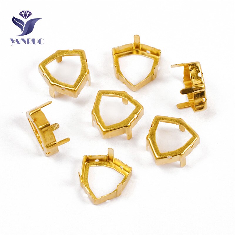 YANRUO 4706 Trilliant Klauw Instellingen Metalen Goud En Zilver Strass Ambachten Stenen Kristallen Steentjes Voor Decoratie: Gold Claw / 17mm 20Pcs