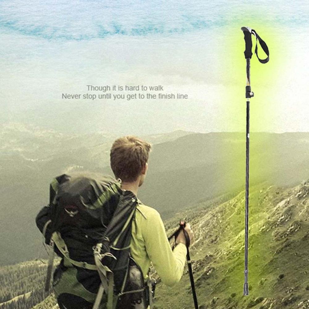 Outdoor Adjustable Skiing Pole Winter Handle Straps Ski Poles 5 Knots Aluminum Folding Mountaineering Crutch Protecting