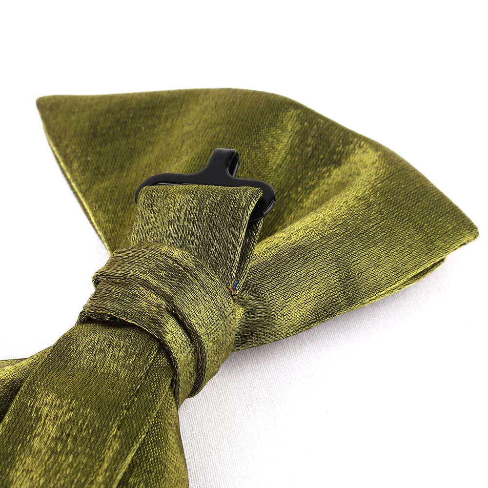 Bow Ties For Men Pre-tied Style Over sized Bow ties Gloss Fabric Solid Color Formal Men Bow tie For Wedding Party