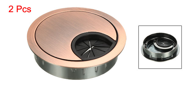 uxcell 2pcs Cable Hole Cover 50-80mm Zinc Alloy Desk Grommet for Wire Organizer Bright Silver/Black/Bronze/Sliver/Red Bronze