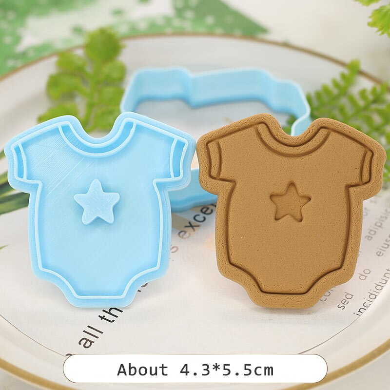 Cookie Cutter Biscuit Mold Cake Decoration Happy Birthday Baby Shower Cake Cookie Press Stamp Embosser Fondant Craft Cutter: 4(Random Color)