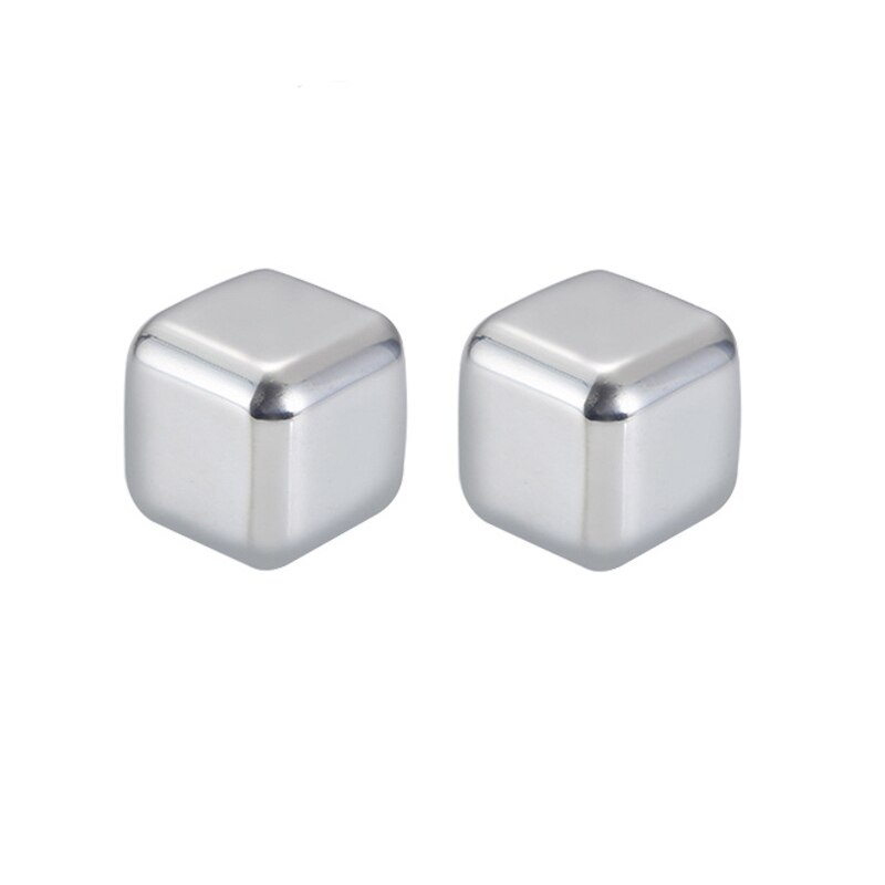 Kamienie Whisky kostki lodu ze stali nierdzewnej 4/6/8 szt. wielokrotnego użytku kamienie chłodzące robić whisky wino robić chłodzenia piwa szampana Wort bar: 2 Pecs