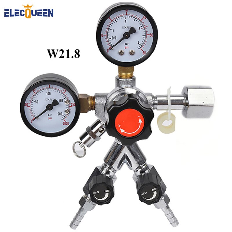 CO2 Dual Gauge Regulator with Y splier and two Checkvalve, Homebrew CO2 Regulator, 0~3000psi, 0~60psi,W21.8