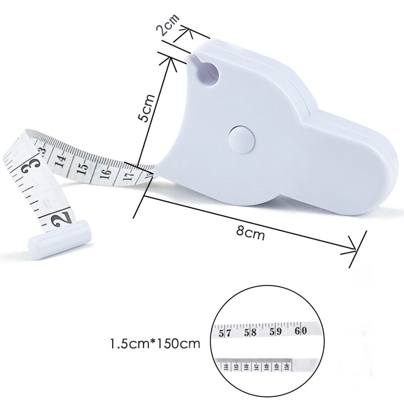 Fitness Accurate Fitness Caliper Body Waist Chest Arms Legs Measuring Tape Retractable Ruler Measure 150cm/60 Inch