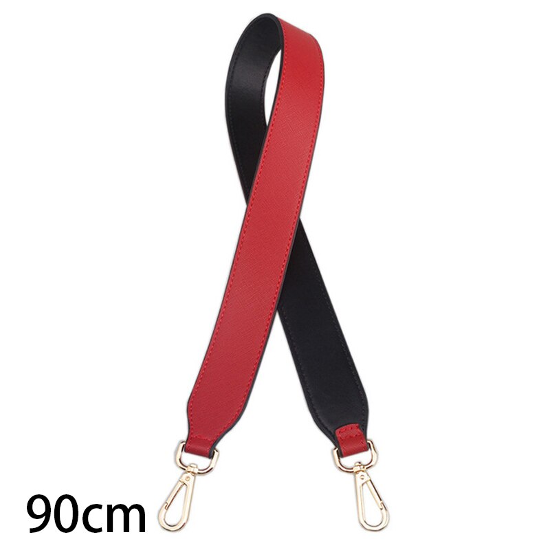 90cm Serpentine Strap Replaceable PU Leather Handle Accessories for Women Shoulder Bag Straps Multicolor DIY Belt: Red Black / Gold Buckle