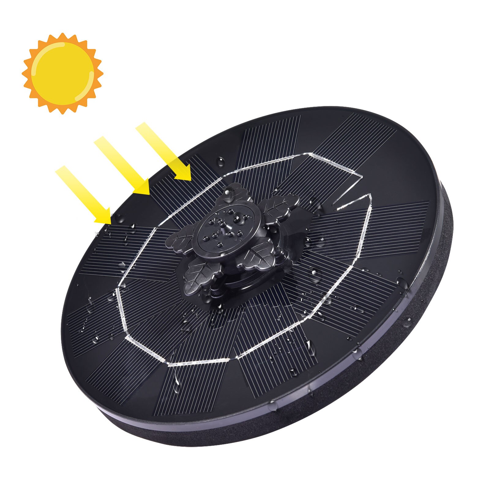 Floating Solar Fountain 3-in-1 Solar Fountain Nozzle Swimming Pools Fountain Solar Powered Garden Water Fountain Pool Pond Deco: 5V   3W
