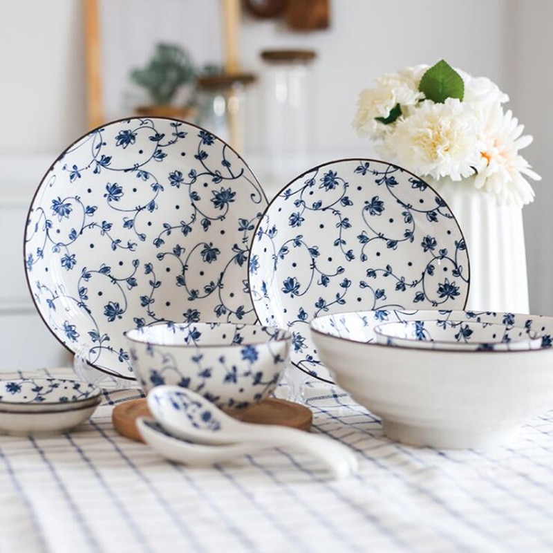 Japanse Stijl Keramische Keuken Plaat Servies Set Voedsel Gerechten Rijst Salade Noedels Kom Soep Keuken Cook Tool 1 Pc