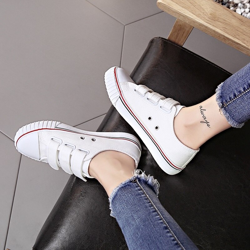 Canvas schoenen voor meisjes Lente Mode Sneakers Effen Naaien Vrouwen Denim Schoen Sapato Feminino Size 35-40 Vrouwen casual Schoenen