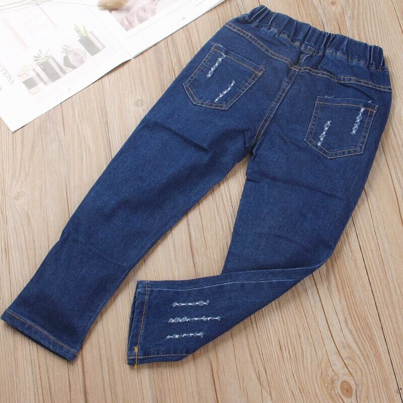 Pantalon en jean déchiré pour fille, vêtement décontracté, chat mignon, pour enfant de 2 à 12 ans, printemps et automne