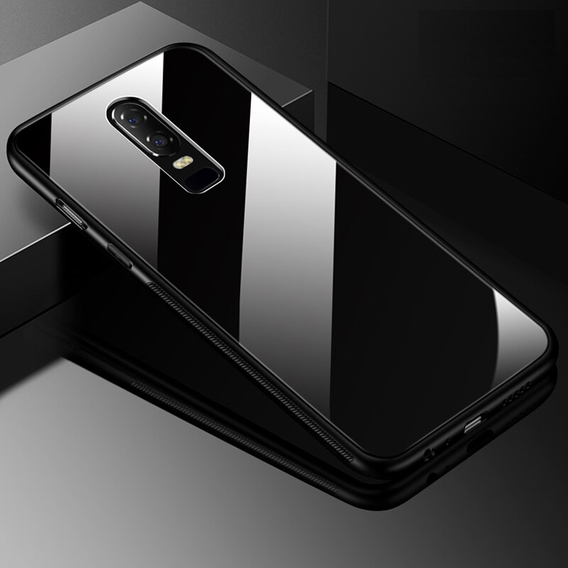 YUETUO tpu Tempered glass Mirror original armor phone backetui,coque,cover,case for oneplus one plus 6 for oneplus6 accessories