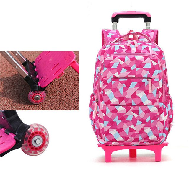 Sac à dos d'enfants sur des sacs d'école de roues avec 2/6 roues sacs d'école détachables de chariot pour le sac imperméable de livre d'enfants de garçons de filles