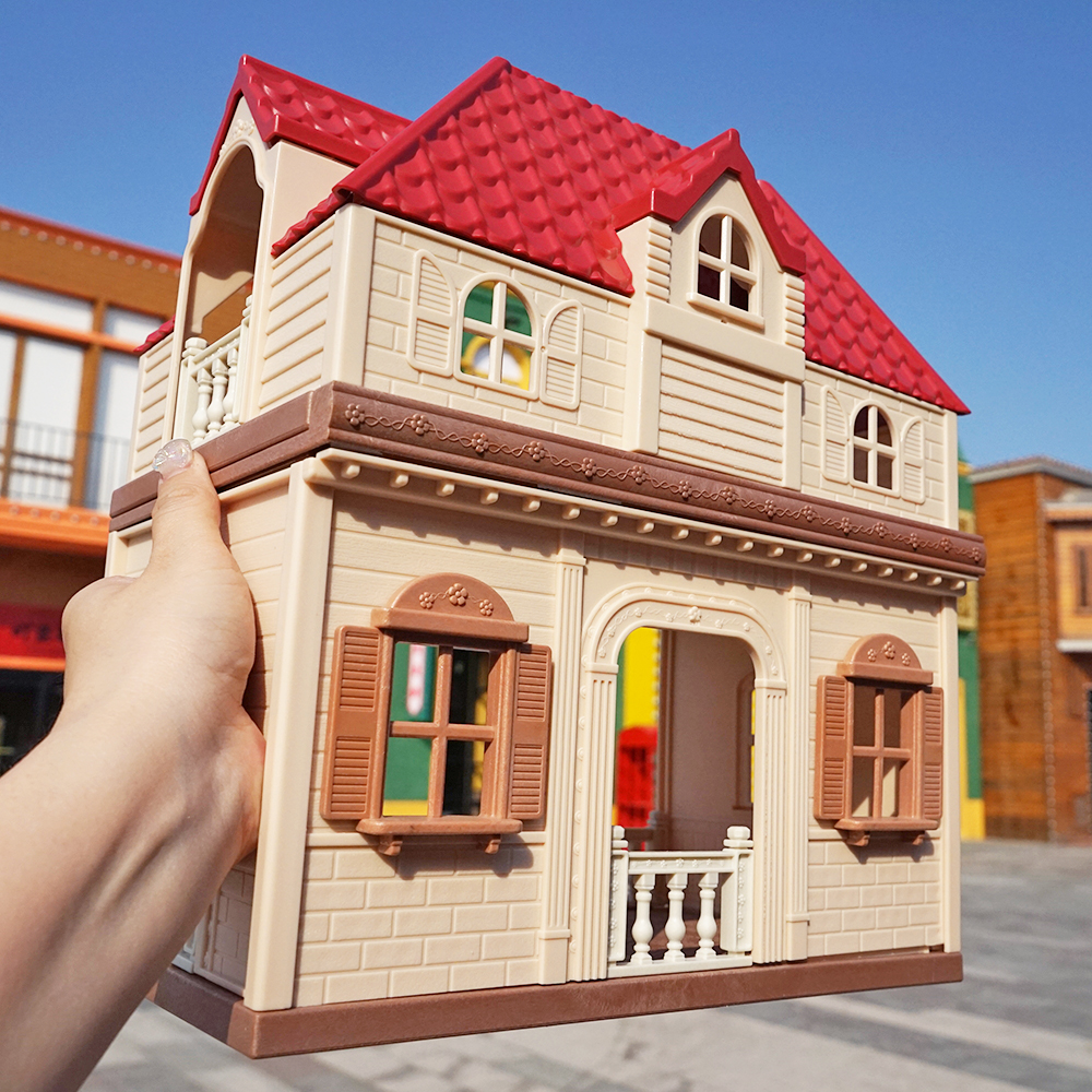 Puppenhaus Miniatur Maßstechen 1:12 Wald Familie Hase Villa Haus Einkaufszentrum Küche essen Zubehör Simulation einstellen Mädchen