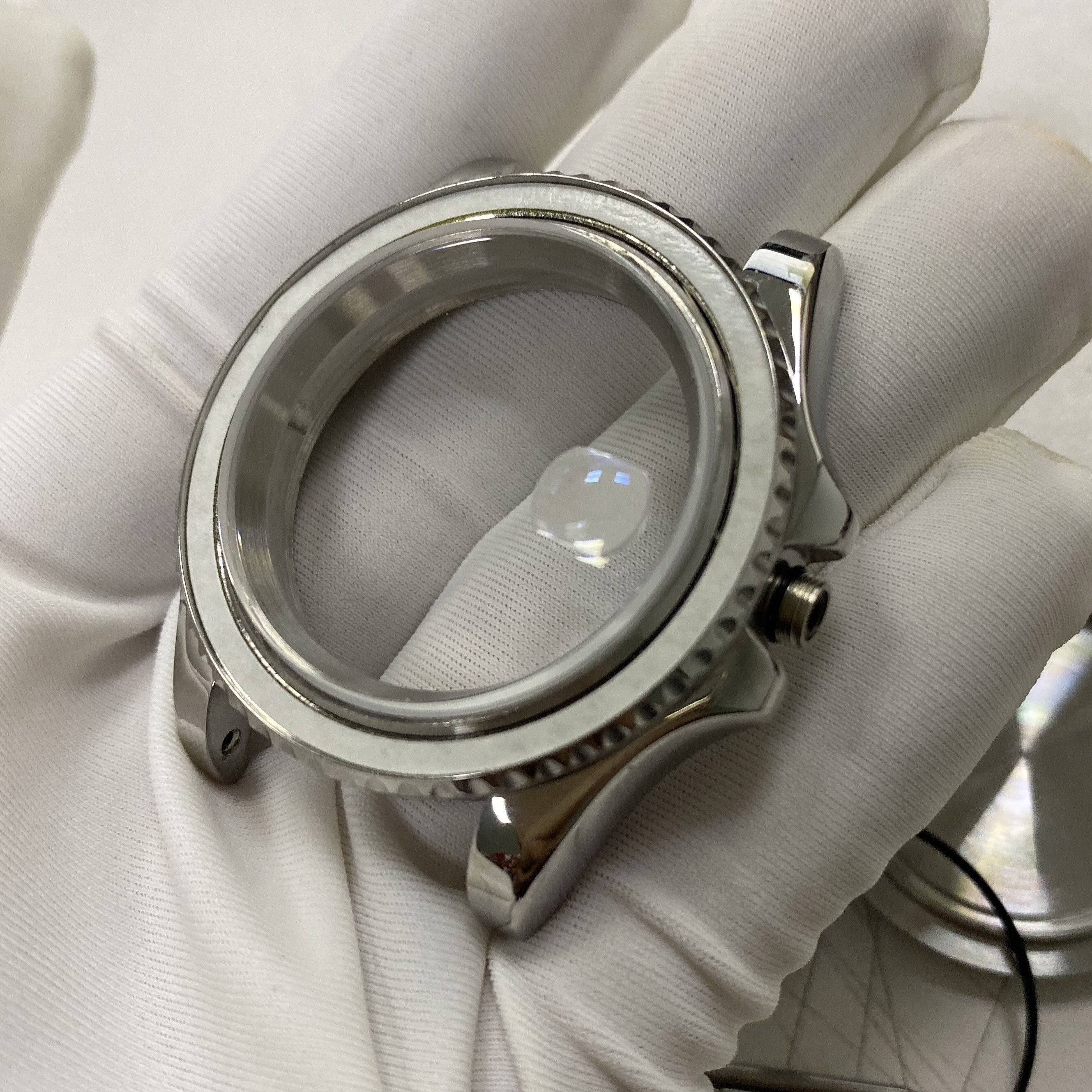 40mm Stainless Steel Watch Case Sapphire Mirror Case Watch Accessories Suitable for 8215/8200/821A and Mingzhu 2813 Movement