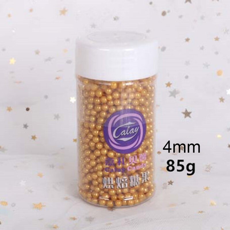 1PC Crystal Diamonds Pearl Crown Cake Toppers Baptism Birthday Wedding Cake Decoration Supplies Happy Birthday Hats Tiara: 4mm sugar beads