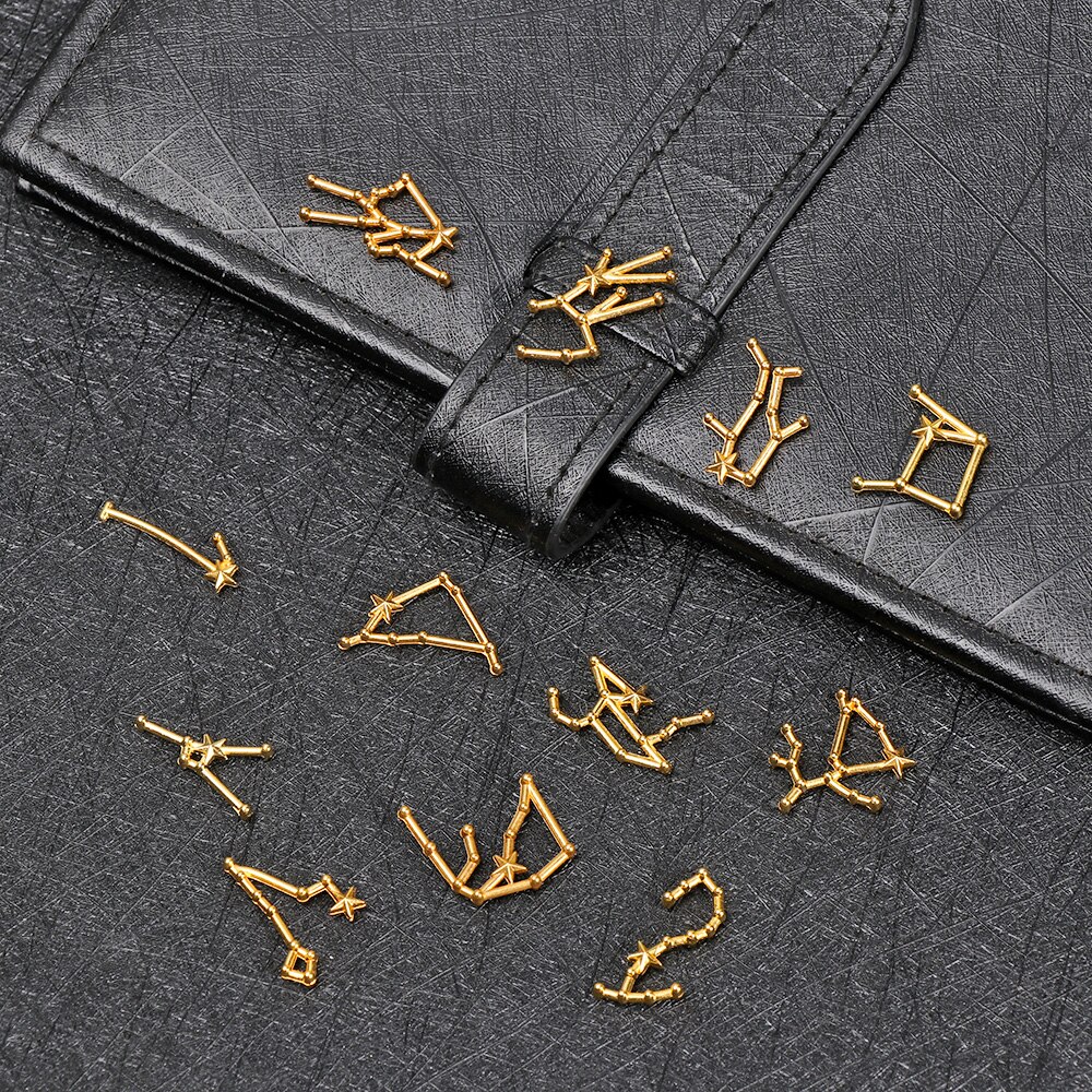 Mini bedeltjes van legering met 12 sterrenbeelden, twaalf dierenriemtekens, zettingvulling voor armband, ketting, oorbellen, sieraden maken, accessoires, doe-het-zelf