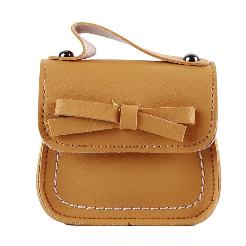 Merk peuter baby messenger bags kinderen kinderen meisjes prinses schoudertas handtas effen strik prinses portemonnees: Geel