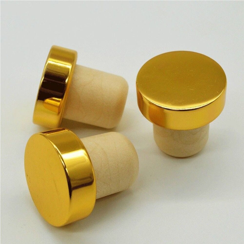5 st/set vinbarsverktyg t-formad flaskplugg konserveringspropp champagne vakuumkork: Guld-