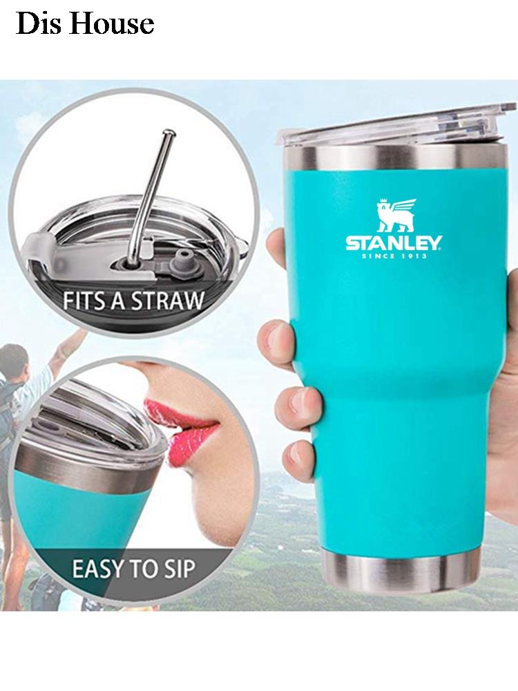 30oz copos de aço inoxidável copo stanley termos parede dupla vácuo copo manter vasos frios viagem copo garrafa água garrafa térmica