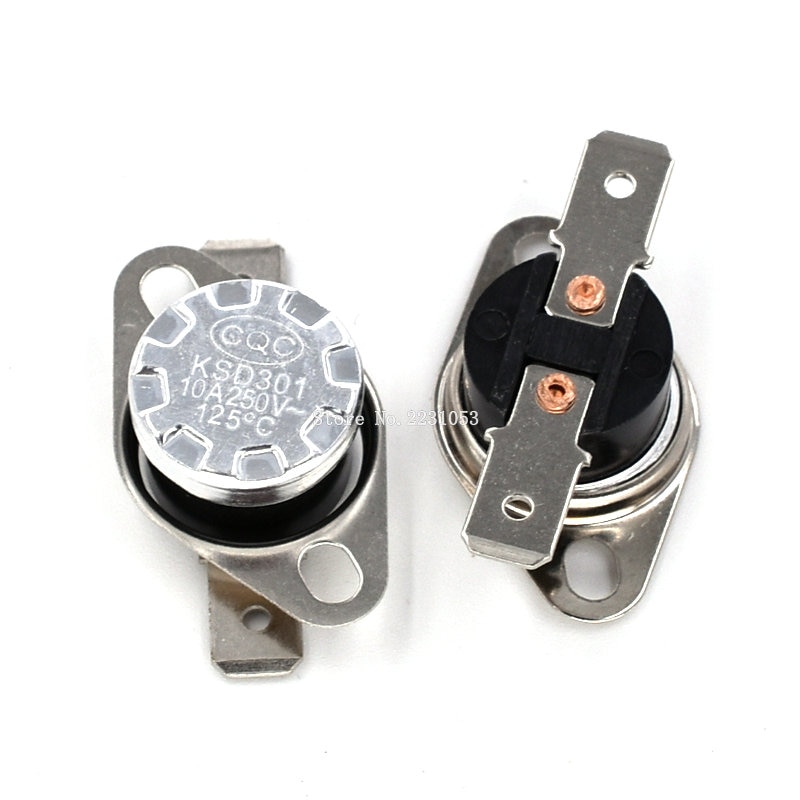 Capteur de Thermostat, 2 pièces normalement ouvert, KSD301 10A, 250V, 40-135 degrés, bakélite KSD-301, interrupteur de température 50 60 65 70 75 80 90 100