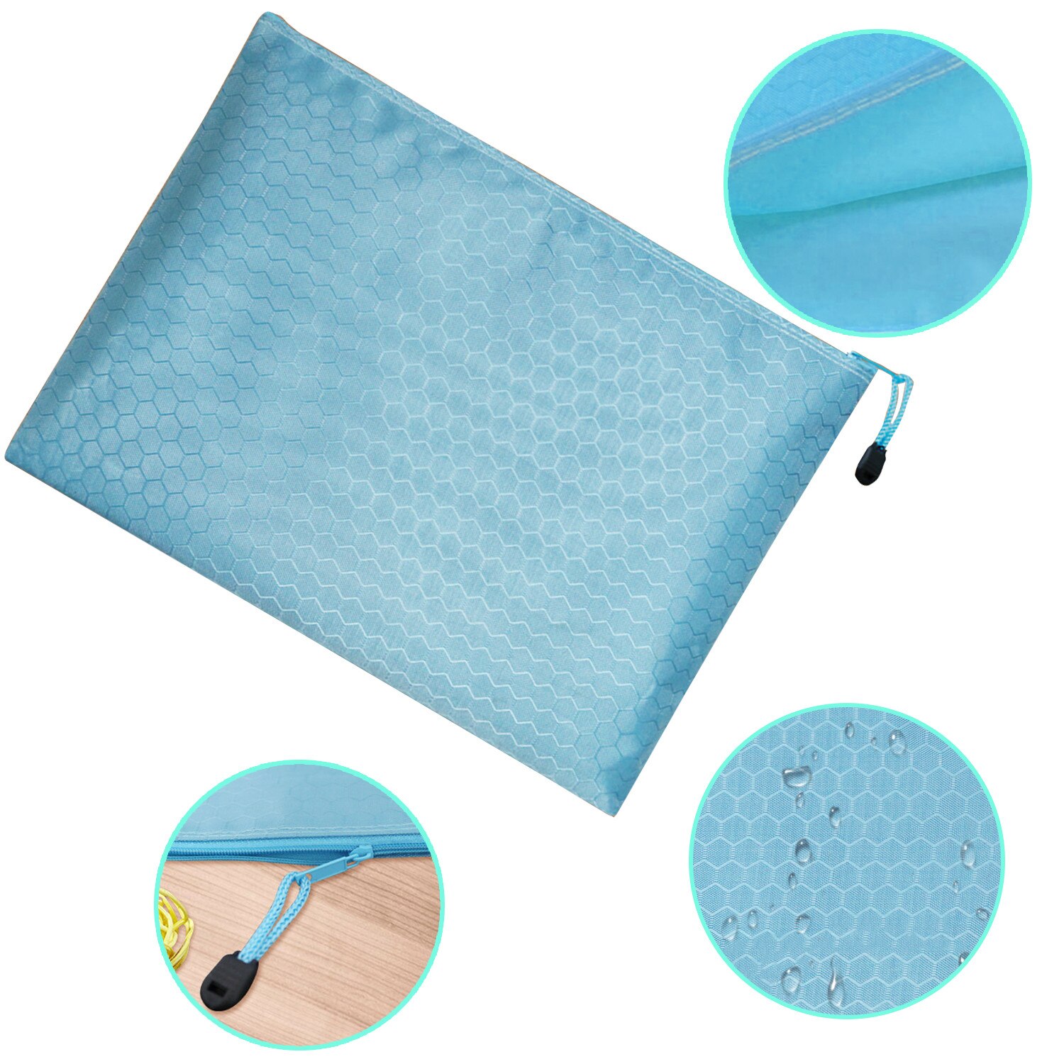 Zipper Paper File Folder Pouch Colorful Single Layer canvas Cloth Book Pencil Pen Case Bag File Document Bags supplies