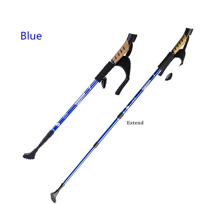 2-pcs Pack Trekking Poles Adjustable Hiking or Walking Sticks Lightweight Aluminum Walking Poles: Blue