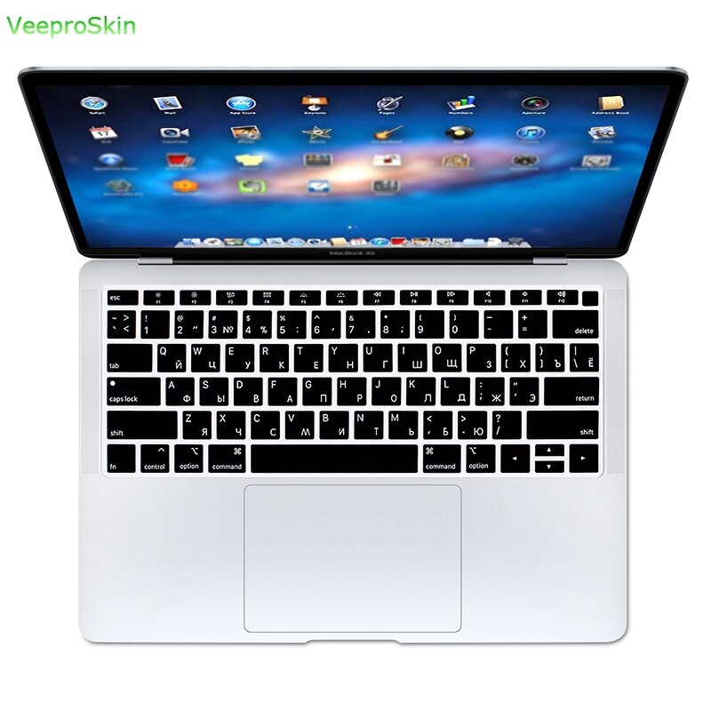 Arabic A1932 With Touch Id Silicone Keyboard Cover Protector Spanish Russian French Alphabet For Macbook Air 13"
