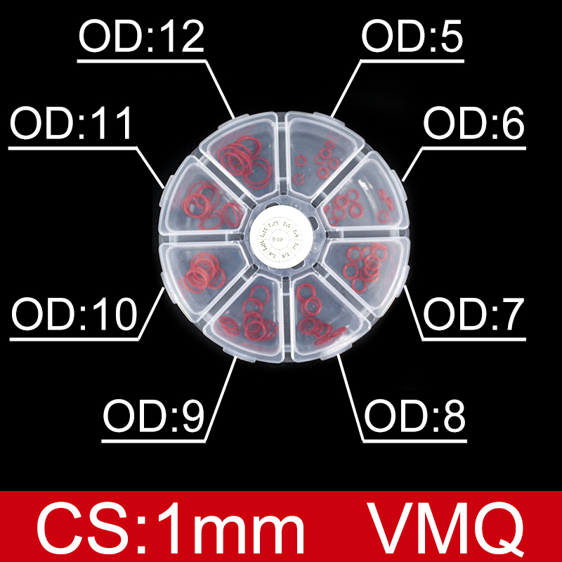 Boxed nitril siliconen rubber O-ring reparatieset kraan afdichting klep waterdichte machine oliebestendige pakking combinatie kit-.-: Bruin