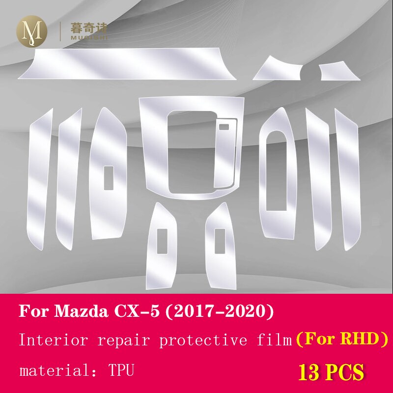 For Mazda CX-5 Car Interior Center console Transparent TPU Protective film Anti-scratch Repair film Accessories Refit: For RHD