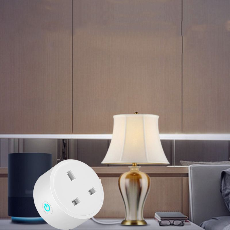 UK Plug 13A Wifi Smart Plug Power Switch Outlet Mini Home Electric Wireless Socket Timer On/Off Remote Control with Power Counti