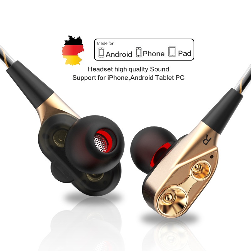 QKZ CK8 Dual Fahrer Kopfhörer Stereo Bass Sport Lauf Headset HIFI Monitor Ohrhörer Freihändiger Mit Mic CK8 CK7 ck5