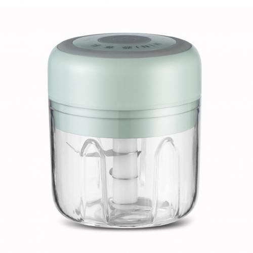 Picador de alho elétrico portátil de 250ml, mini picador de legumes, aço inoxidável, carregamento usb para moer alho, pimenta, carne: Azul