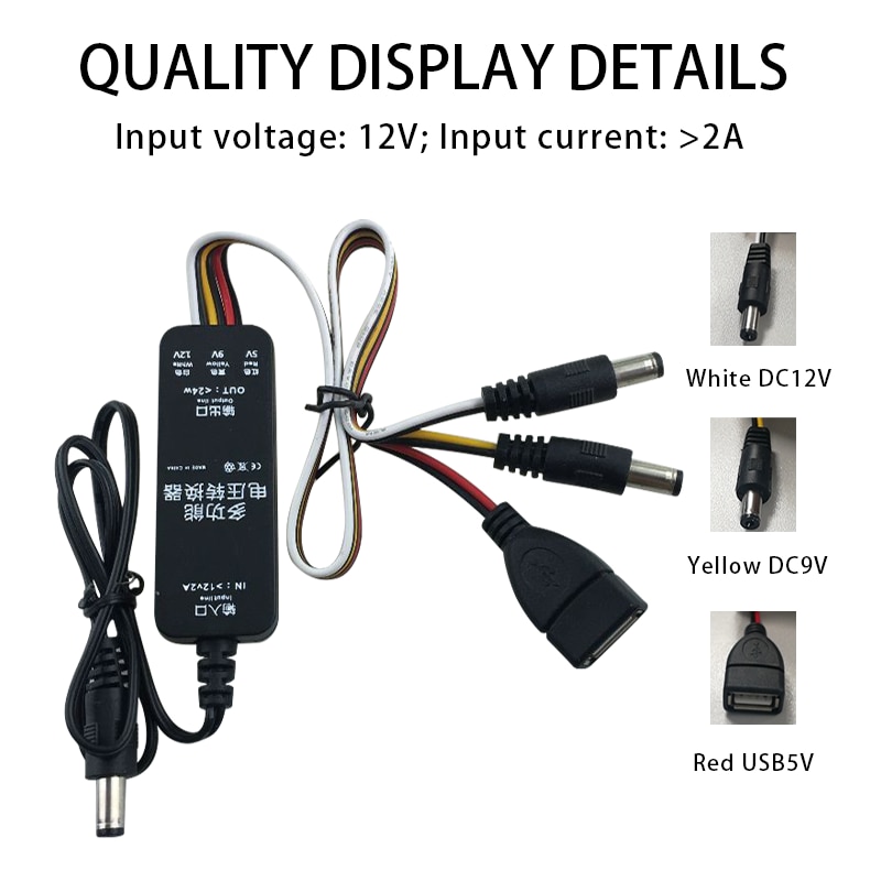 Mini portable UPS, with 5V/9V/12V/DC interface and USB port output, 44.4WH multifunctional uninterruptible backup power supply