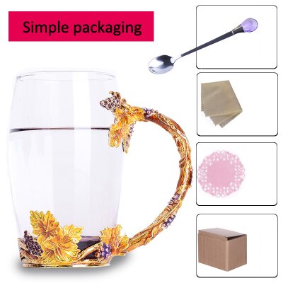Nyhed emalje kaffekop krus blomster te glas kopper til og kolde drikke mælkelegering håndgreb kopper og krus: M -2
