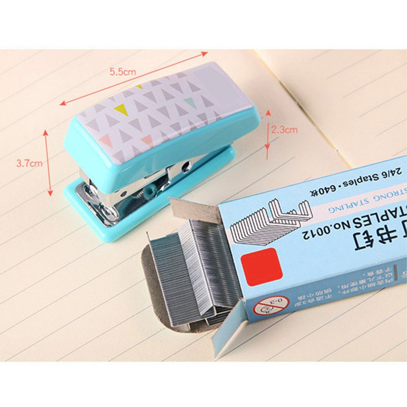 Mini Stapler Set School Staionery Office Supply Paper Clip Binding Binder Book Sewer Student Prize Birthday Small Stapler