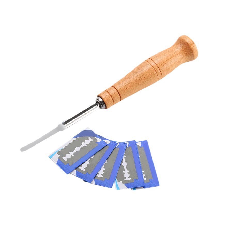 Brood Bakers Cutter Snijden Tool Brood Deeg Scoren Blade Gereedschap Maken Scheermes Snijder Gebogen Mes Met Beschermende