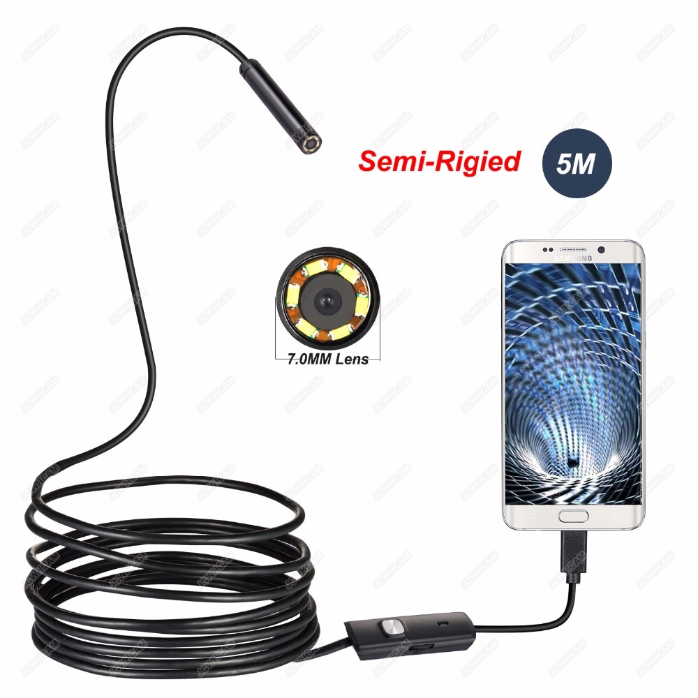 2in1 Android USB Endoscoop Camera 7mm 5 M Android Telefoon OTG USB Borescope Endoscoop Inspectie Snake Hard Kabel Buis Camera