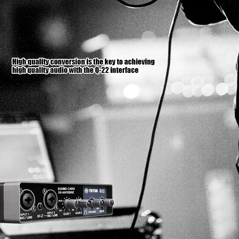 Q-22 Sound Card HiFi AD and DA Converters with A Resolution of 24 Bits / 192Khz Sound Card for Pc